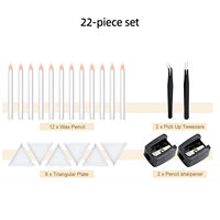 Kit de 22 outils de beauté DIY pour nail art, comprenant un stylo de pointillage blanc pour nail art, des strass et diamants, une plaque de rangement triangulaire et des pinces