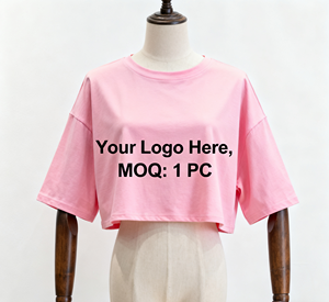 T-shirts de luxe en coton du fabricant personnalisés pour femmes, blancs de base, t-shirts et hauts courts écologiques pour bébé. - Product Image 2