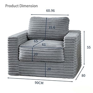 Sofá Individual Moderno Personalizado de Fábrica, Cuadrado, de Espuma de Alta Densidad, para Sala de Estar, Dormitorio y Apartamento - Product Image 3