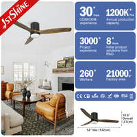 Ventilador de Techo Inteligente 1stshine de 52 Pulgadas, Montaje Empotrado, Control por Aplicación Wifi, Compatible con Control por Voz, Motor DC Inteligente, con Luz LED