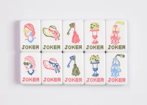 Tuiles de Mahjong Américaines de Taille Standard au Design Nœud Papillon Personnalisé Exclusif, en Acrylique Mat Frotté à la Main, Miss <span class=keywords><strong>Darling</strong></span> - Product Image 6