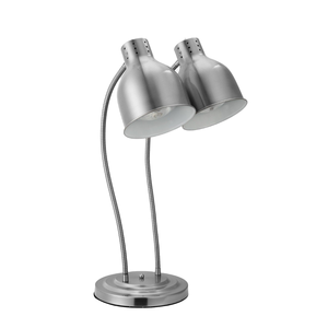 โคมไฟอุ่นอาหารไฟฟ้า 2 หัว สีเงิน รุ่น D0100X3GF08 500-1500W สำหรับร้านอาหาร บุฟเฟ่ต์ และครัวเชิงพาณิชย์ - Product Image 1
