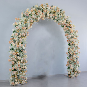 Arreglo de Arco Metálico de Lujo con Flores Artificiales y Follaje Verde para Decoración de Eventos, Ceremonias de Boda y Fiestas, con Arco Floral de Rosas - Product Image 6