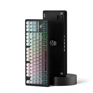 Nouveau clavier mécanique sans fil personnalisé en plastique transparent dégradé multicolore, remplaçable à chaud - Product Image 1