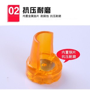 Embouts en caoutchouc pour bâtons de trekking jaunes et gris, accessoires pour bâtons de randonnée et de marche en plein air, patins antidérapants - Product Image 3