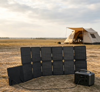 Panneau solaire pliable léger 330W noir, étanche IP65, haute efficacité de conversion, pour camping en extérieur, station d'alimentation portable, camping-car