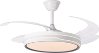Ventilateur de plafond moderne à LED de 42 pouces, silencieux, avec moteur DC sans balais, télécommande, variateur d'intensité et 6 vitesses réglables