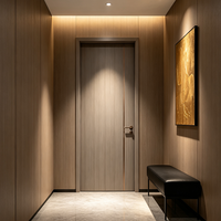 Puerta Interior de Madera Maciza de Roble Personalizada de Fábrica, Diseño Liso, Resistente a la Humedad y a la Corrosión, Decoración Inmobiliaria