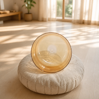 Bol chantant en cristal de quartz ambré REMA Alchemy 432Hz, tonalité CDEFGAB, pour la guérison sonore et la méditation, couleur or champagne, 5-9 pouces