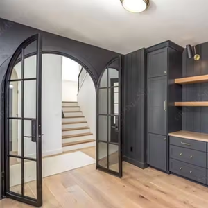 Biệt Thự Căn Hộ Chống Trộm Phía Trước Nhập Sắt Cửa Sắt Rèn Cửa Cho Nhà Nhập Phía Trước Kính Pháp Cửa - Product Image 2