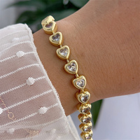 Gelang Tembaga Berlapis Emas 18K Zirkon Motif Bunga Buatan Tangan Vintage Mewah Ringan Grosir
