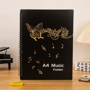 Wholesale Custom Printed <b>A4</b> Coil Elegant Gold Butterfly‑Note Pattern Sheet Music <b>Folder</b> For Music School - Product Image 4