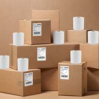 4 \ "x 6 \" Étiquettes d'imprimante thermique directe réutilisables blanches 1000 autocollants/emballage en carton d'autocollant adhésif personnalisé en plastique de pile