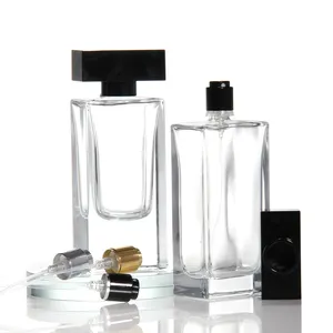 新しいデザインのカスタムクリスタル詰め替え式アトマイザースプレー香水瓶10ml100mlリサイクル可能な空の香水長方形ガラスボトル