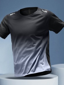 Thể Dục T Áo Sơ Mi aisan Kích Thước 100% Polyester Thể Thao Chạy Nhanh Chóng Khô Marathon Người Đàn Ông Của Đào Tạo Mặc Thể Thao T Áo Sơ Mi - Product Image 4