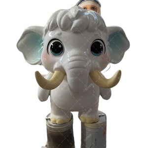 Cartoon <b>Elephant</b> Sculpture Fiberglass Floor Mount Outdoor Animal Figure <b>Decoration</b> - Product Image 5