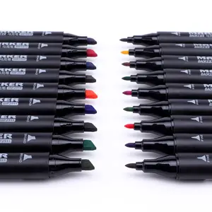Wholesale Best-Selling Oily Double-Headed Pen Tip 18 Color Wear-Resistant Fiber Pen Tip Paint Marking Pen