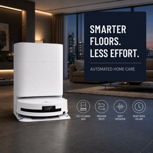 Robot de nettoyage automatique Ecovacs T80 OMNI LDS avec puissance d'aspiration de plus de 2499 Pa, filtre à eau, double fonction pour nettoyage sec et humide, contrôlé - Product Image 1