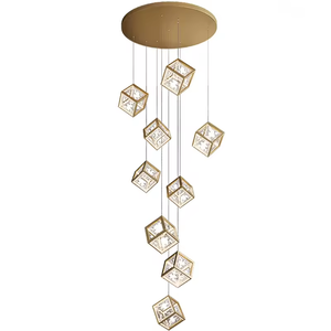 Accesorios Lineal Moderno Duplex Escalera de Caracol Lámpara colgante Candelabro de diseño largo para el hogar - Product Image 6