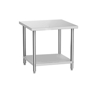 Table pliante industrielle en acier inoxydable 201 304, résistante à la corrosion, pour la restauration commerciale, plan de travail en acier inoxydable