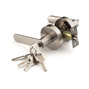 Ensemble de serrures à mortaise pour salle de bain en acier inoxydable robuste, poignée dissimulée, serrure de porte avec cylindre à clé en laiton - Product Image 1