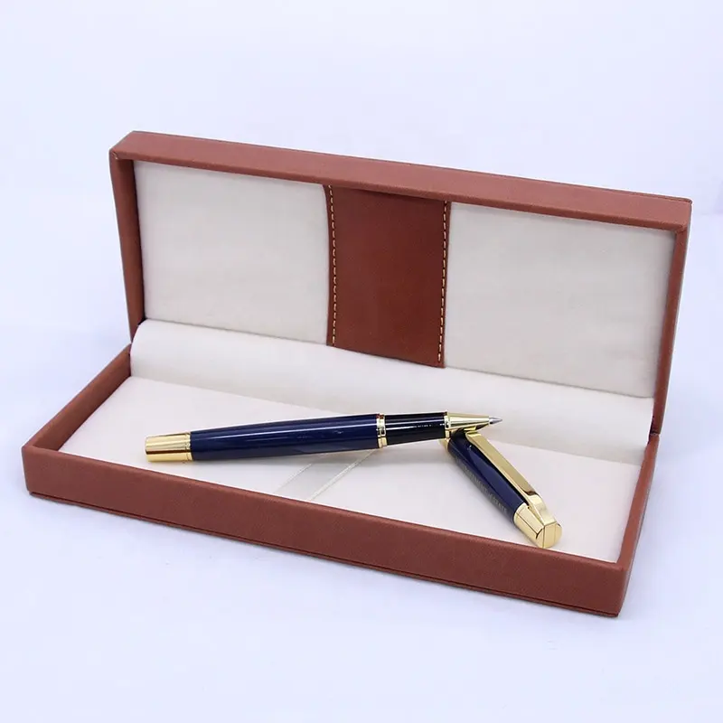 Professionale Executive Office bella penna fantasia set regalo logo aziendale personalizzato penna a sfera finitura oro