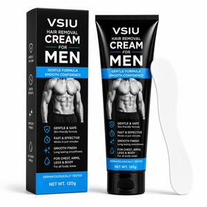Crème dépilatoire pour hommes VSIU 120g testée dermatologiquement, lotion dépilatoire douce et sûre, soin complet du corps masculin, étiquette privée OEM - Product Image 1