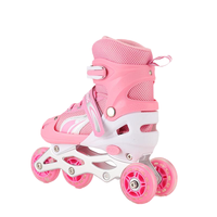 Rollers Électriques à Quatre Roues Réglables en Carbone pour Enfants, Patins à Roues Alignées Convertibles avec Roues Lumineuses, Taille Unique