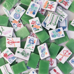 Jeu de Mahjong Vert Marbre Américain, 160 Pièces, Mini Tuiles de Mahjong en Acrylique de Luxe Gravées, 3 Couches, Nouveau Modèle Oh My World - Product Image 1