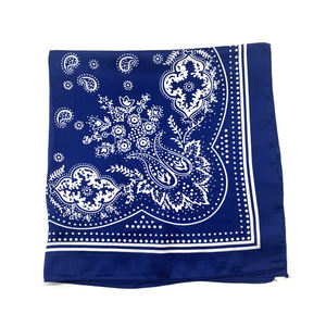 <span class=keywords><strong>Foulard</strong></span> Estivo con Motivo a Fiori di Anacardio, 70 Piccoli Quadrati, Bandana in <span class=keywords><strong>Seta</strong></span> Decorativa per Donne, Protezione Solare Multiuso, Sciarpa in <span class=keywords><strong>Seta</strong></span> Blu Reale - Product Image 3