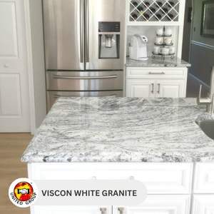 Losa de granito blanco Viscon personalizada de alta demanda para decoración de paredes de cocinas y baños en villas y hospitales, exportación a granel. - Product Image 5