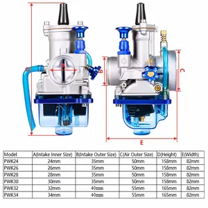 Blue Bowl Racing Carburetor PWK 28 30 32 34mm With Power Jet For Mikuni 2t 4t Engine Racing Parts Scooters Universal