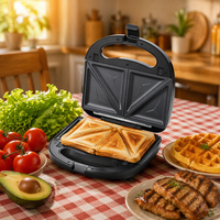 Machine à sandwich haute puissance 750W, chauffe uniforme, chauffe rapide, grille-pain à sandwich robuste, poignée verrouillable, presse grill amovible, cuisine
