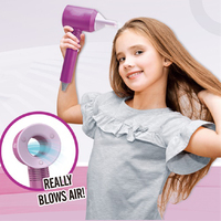 Kit de jeu de beauté pour filles, équipements de salon simulés avec des accessoires amusants, gel pour cheveux, permanente électrique et sèche-cheveux jouets