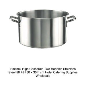 Deep Stainless Steel Casserole <b>Pot</b> Ø 50 cm H 30 cm, 58.75 L Pintinox - Product Image 2