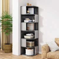 Étagère d'angle de rangement pour salon moderne, étagère à livres en bois blanc d'angle