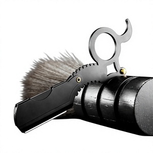 Professional Ring Barber <b>Razor</b> Single Blade Stainless Steel Lightweight <b>Men</b> Wet Shaving Face Barbershop Use IKZARSA - Product Image 1