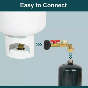 <span class=keywords><strong>Adaptateur</strong></span> coudé au propane QCC 90 degrés avec valve en laiton lisse basse pression capacité de recharge de 1lb à 20lb - Product Image 5