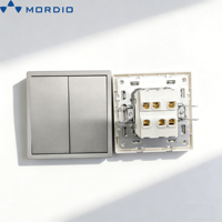 Vente en gros d'usine Mordio, interrupteur mural électrique durable à commande tactile 2 voies 16A 2 modules, norme UE, OEM ODM