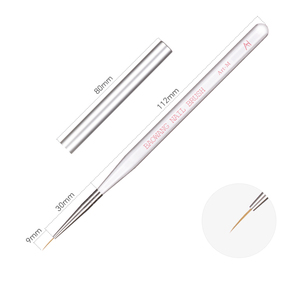 Brosse Gel Angular-L courte de haute qualité avec manche en acrylique transparent brosse à un coup avec cheveux en Nylon PET pour BW6-8 de salon de manucure - Product Image 3