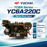 Moteur marin YUCHAI YC6A220C 162 kW 220 ch 2300 tr/min 6 cylindres 7,255 L turbocompressé pour bateaux de transport de marchandises et de pêche en eaux intérieures