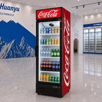 Commerciële Cola Pepsi dranken koelvitrine met hoge efficiëntie, verticale glazen deur, koelkast/vriezer