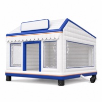 Tente mobile gonflable pop-up, kiosque publicitaire gonflable, fenêtres transparentes, souffleur, promotion des ventes en extérieur, événement commercial