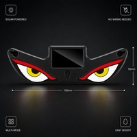 Lampe d'ambiance LED solaire pour voiture, motif œil de démon, émoticône dynamique, lampe de fenêtre triangulaire, étanche, décoration intérieure automobile pour camion et SUV