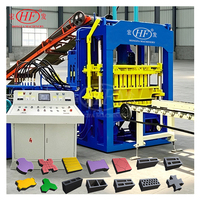 Machine automatique de fabrication de blocs de béton QT4-15, production continue pour un rendement de 7000 à 10000 pièces par jour, site de production de blocs creux