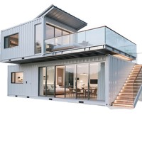 Conteneur mobile, mur-rideau en verre, villa portable, construction temporaire, espace de vie extérieur, assemblage simple, maison LCL rapide
