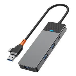 WiWUユニバーサルUSBHUB4ポートMacbookTabletモバイルノートブックドングルステーション用タイプCハブラップトップアダプター