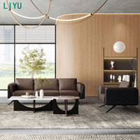 Ensemble de canapés en cuir PU en forme de L, design moderne et luxueux Liyu pour bureau et salon