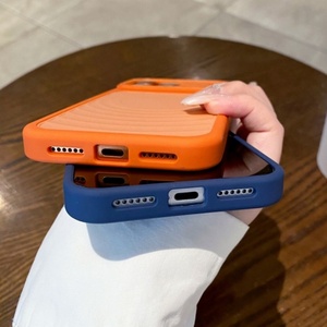 Funda magnética para teléfono móvil con diseño de ondas metálicas, colores puros, para iPhone 12 13 14 15 16 17 Pro Max, venta al por mayor - Product Image 4