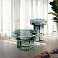 Nouvelle conception de meubles pour la maison, table d'appoint orange, vente en gros, table basse moderne en verre coloré pour le salon